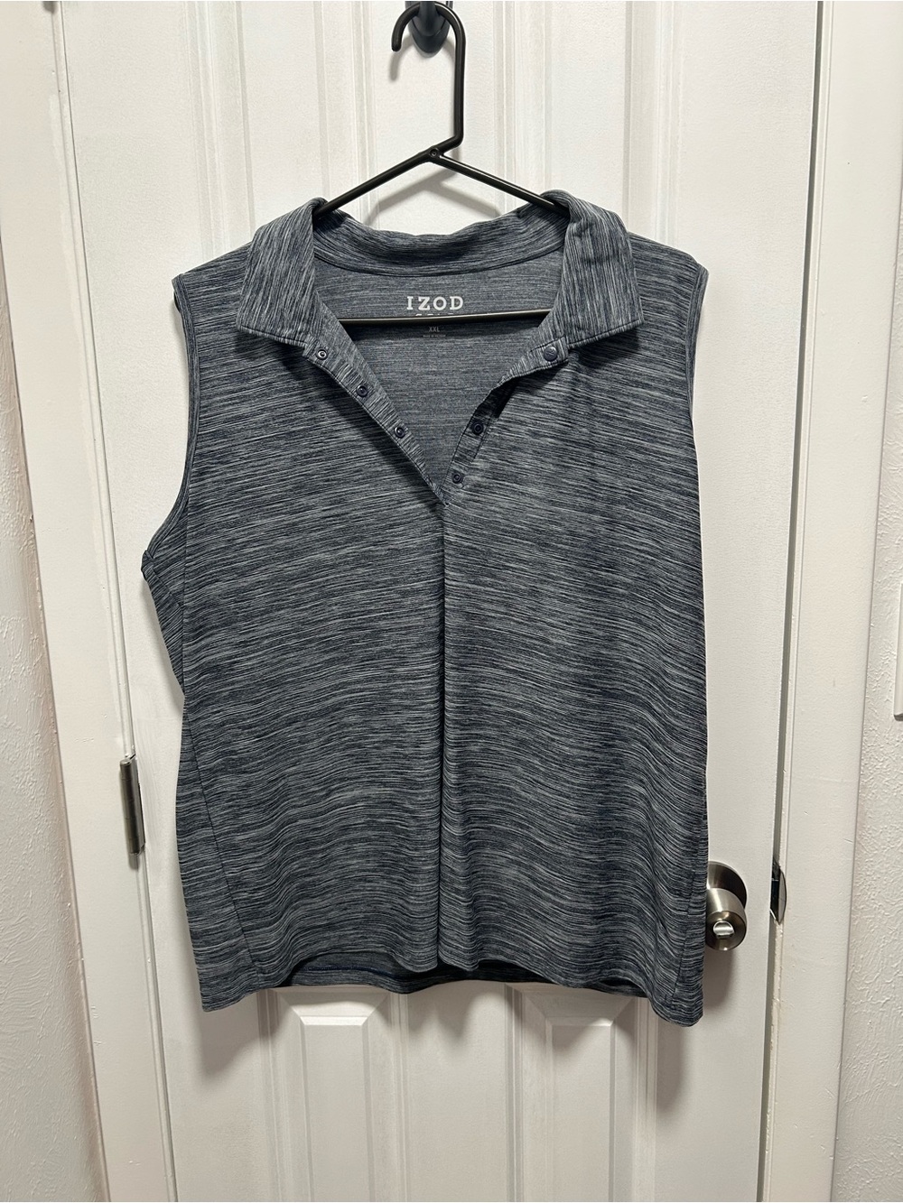 Izod Women's Sleeveless Polo Tank - Heather Charcoal